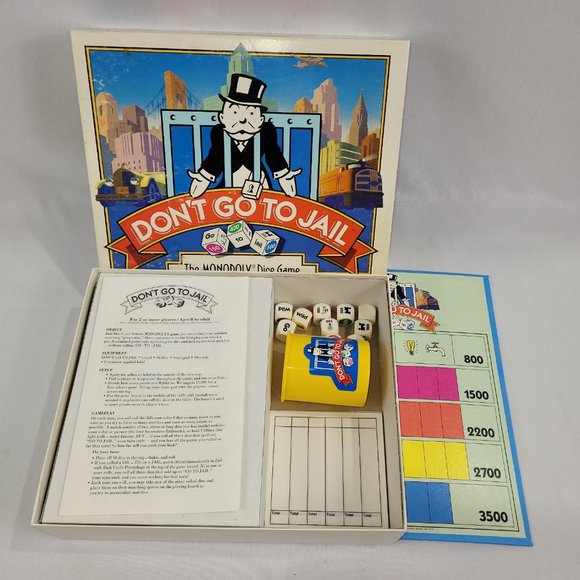 Don't Go To Jail Vintage 1991 Monopoly Dice Game by Parker Brothers - Picture 1 of 1